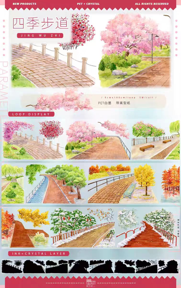 Journal landscape PET tape (5m/roll)