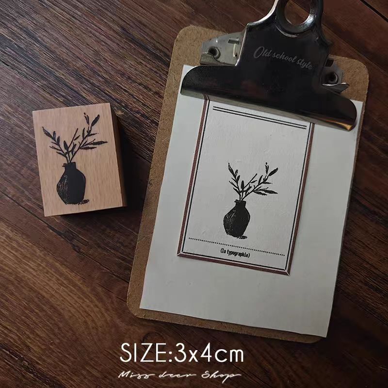 Wooden stamp (Vase)