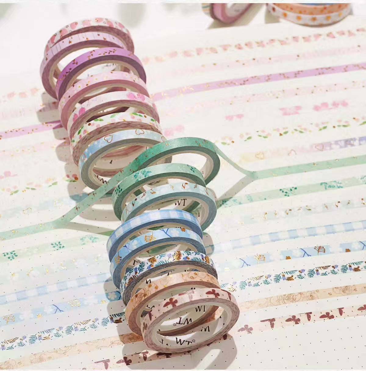 Journal washi tape set (20 rolls/set) 0.5cm*5m*20 rolls