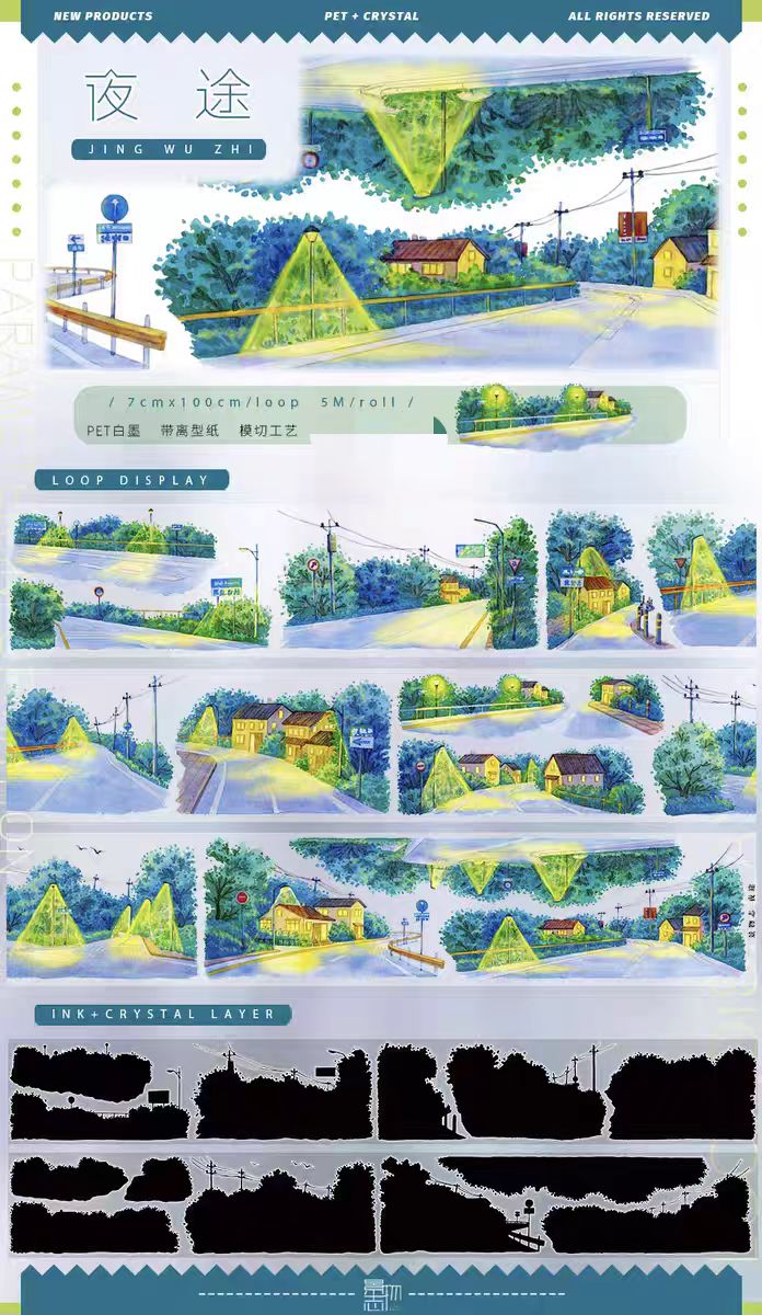 Journal landscape PET tape (5m/roll)