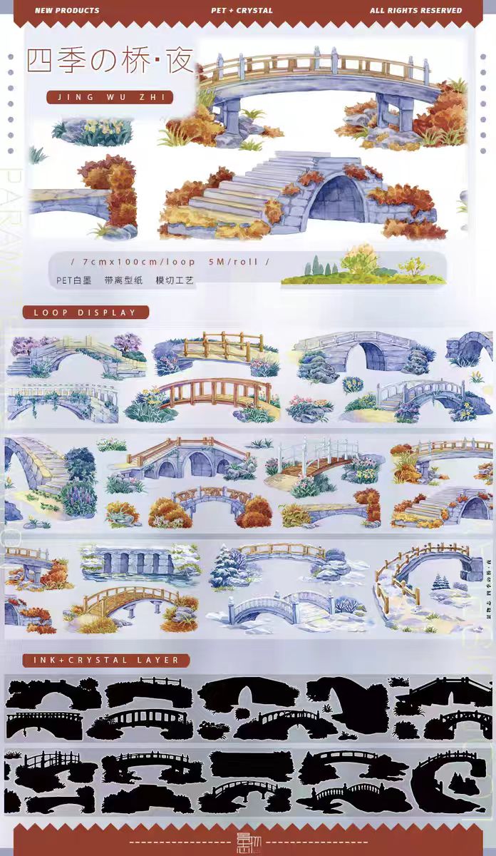 Journal landscape PET tape (5m/roll)