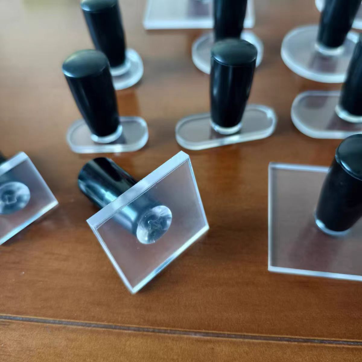 Acrylic silicone stamp handle backplate