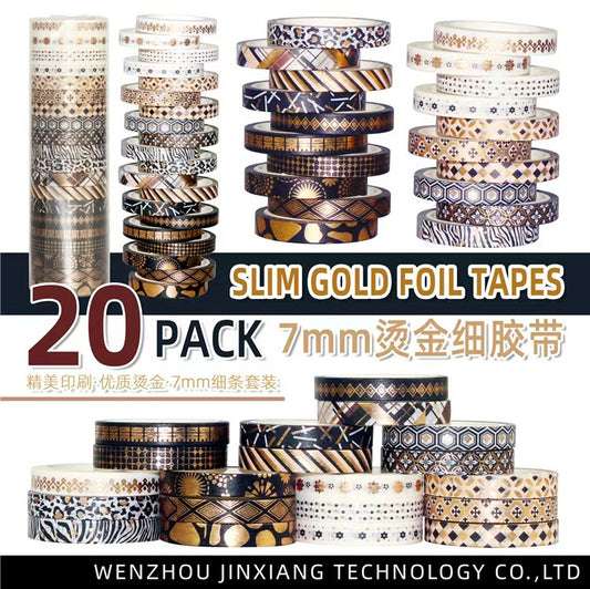 Journal washi tape set (20 rolls/set) 7mm*5m/roll
