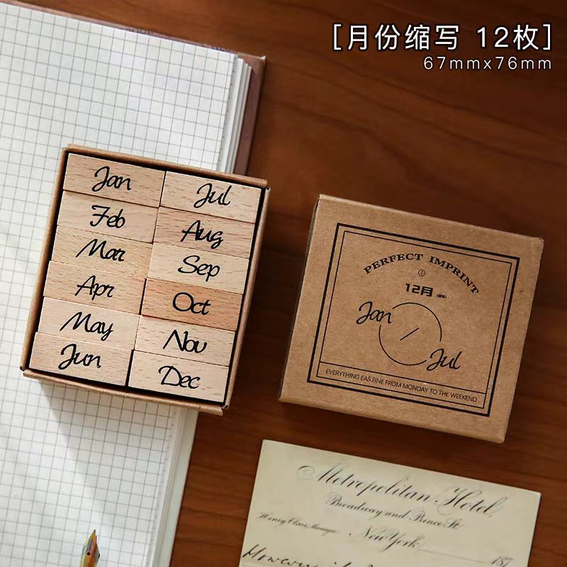 Wooden stamp (Week and Months)