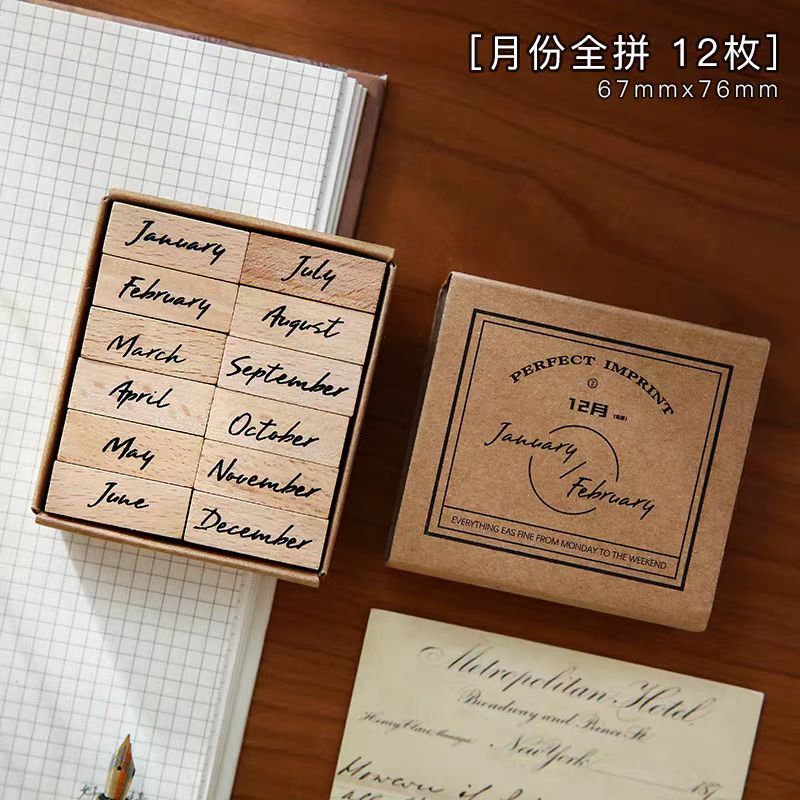 Wooden stamp (Week and Months)