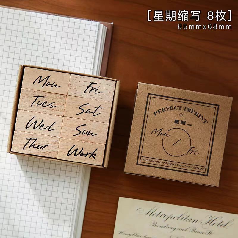 Wooden stamp (Week and Months)
