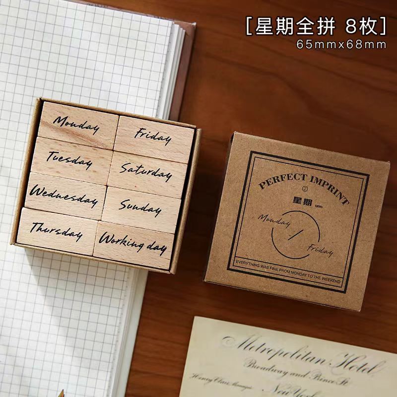 Wooden stamp (Week and Months)