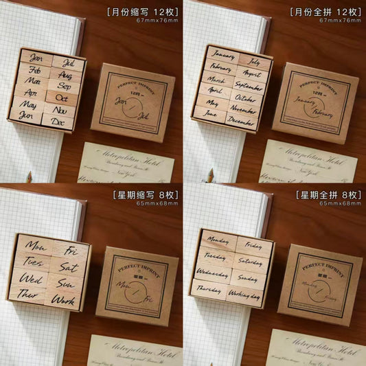 Wooden stamp (Week and Months)
