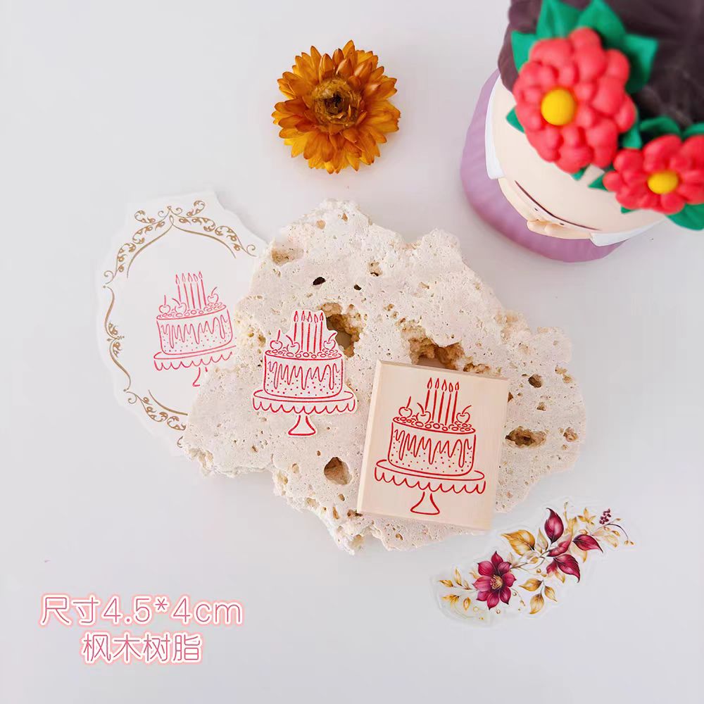Wooden stamp (Birthday theme)