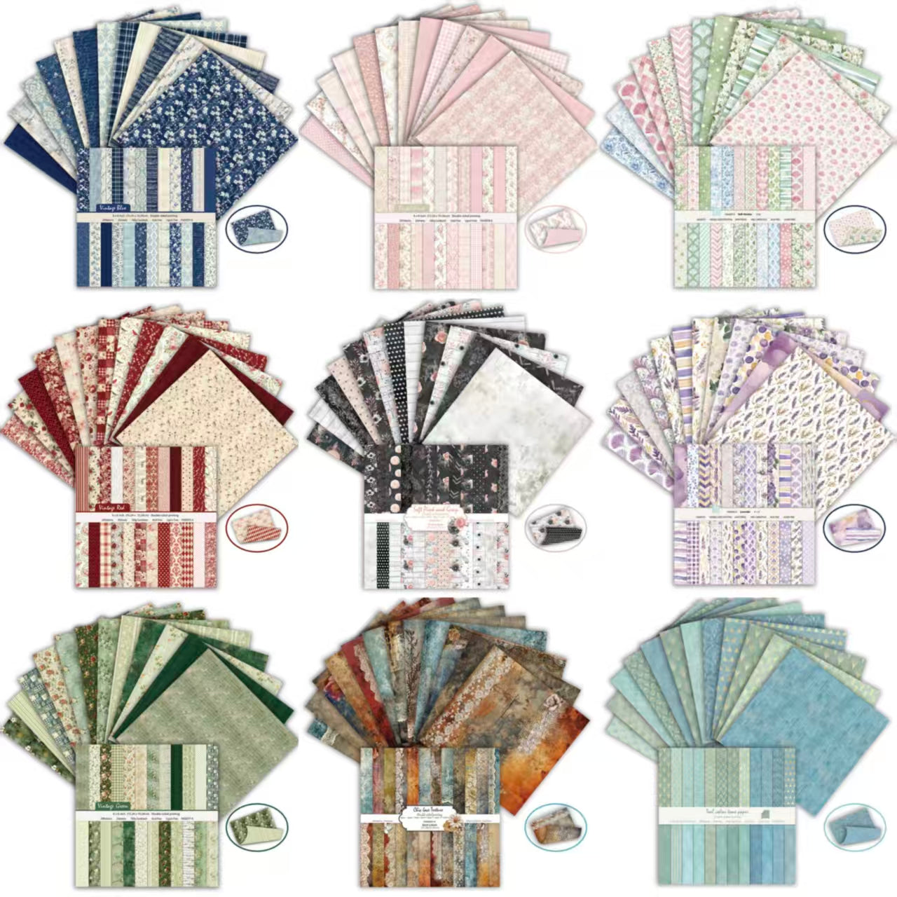 6 Inch Double Sided Vintage Scrapbook Paper Pack, Retro Junk Journal Paper (24 sheets/pack)