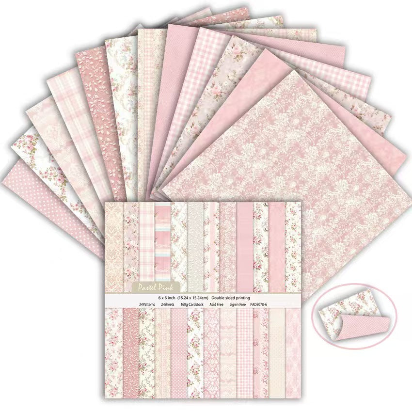 6 Inch Double Sided Vintage Scrapbook Paper Pack, Retro Junk Journal Paper (24 sheets/pack)