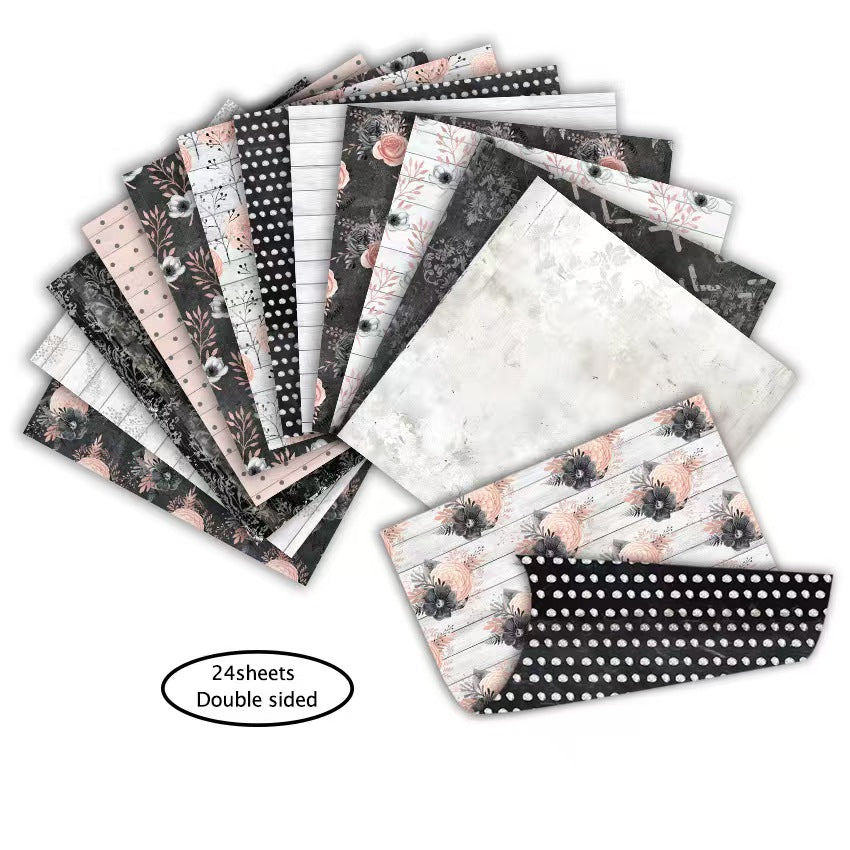 6 Inch Double Sided Vintage Scrapbook Paper Pack, Retro Junk Journal Paper (24 sheets/pack)
