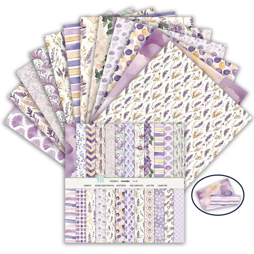 6 Inch Double Sided Vintage Scrapbook Paper Pack, Retro Junk Journal Paper (24 sheets/pack)