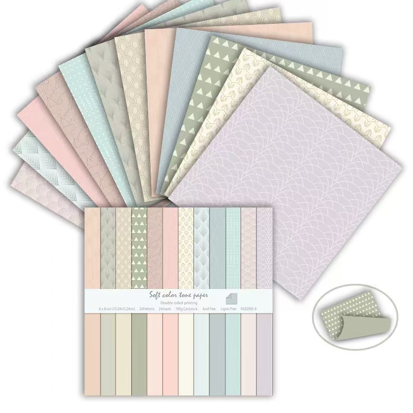 6 Inch Double Sided Vintage Scrapbook Paper Pack, Retro Junk Journal Paper (24 sheets/pack)
