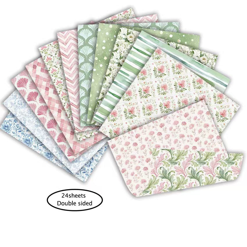 6 Inch Double Sided Vintage Scrapbook Paper Pack, Retro Junk Journal Paper (24 sheets/pack)