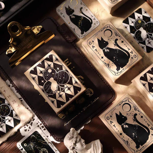 Wooden stamp (Cat playing cards) 7*5cm
