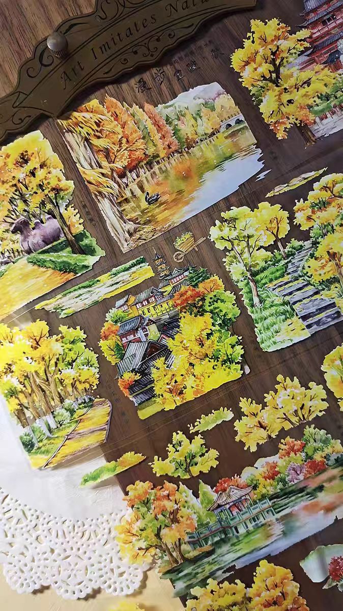 Journal PET landscape tape (Chinese Building）5m/roll