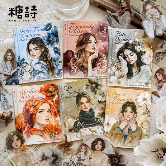Journal PET sticker packs (Flower and character) 40pcs/pack