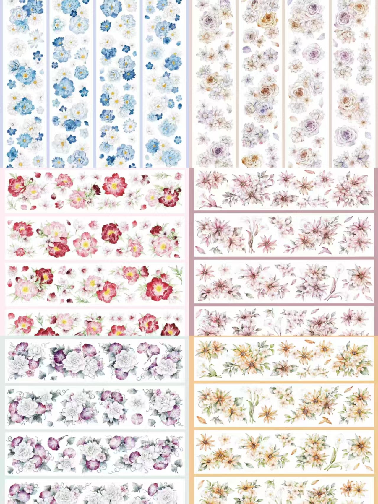 Journal pre-cut flower tape (6cm*5m/roll)