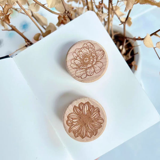 Wooden flower stamp (2pcs/set)
