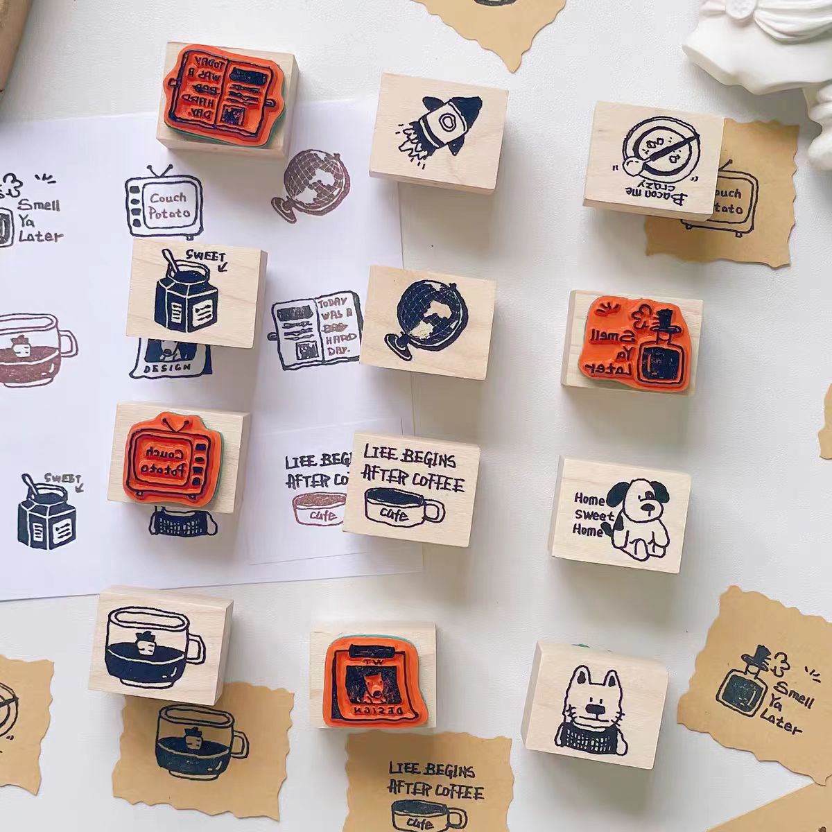 Wooden stamp set