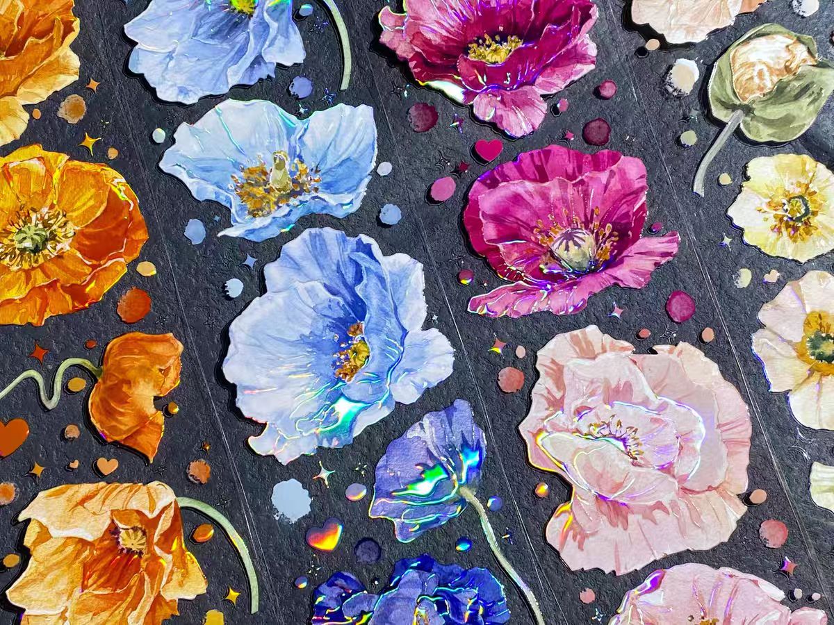 Journal shell light PET tape (Flower) 6cm*10m/roll