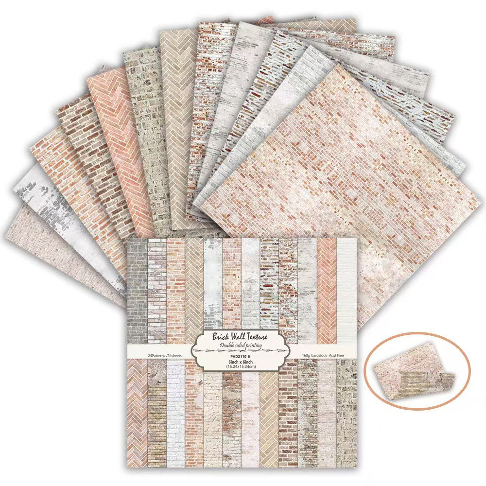 6 Inch Double Sided Vintage Scrapbook Paper Pack, Retro Junk Journal Paper (24 sheets/pack)