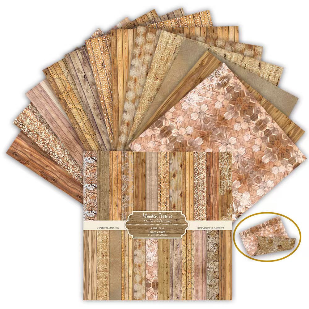 6 Inch Double Sided Vintage Scrapbook Paper Pack, Retro Junk Journal Paper (24 sheets/pack)