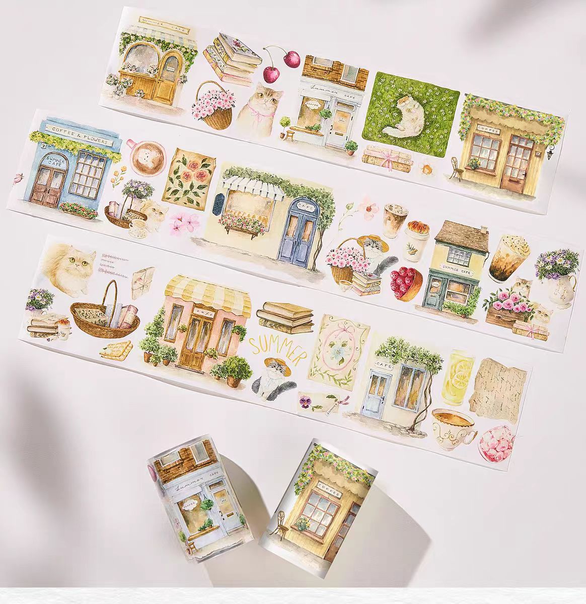 WT tape Journal pre-cut tape (Spring and Summer Café) 5m/roll