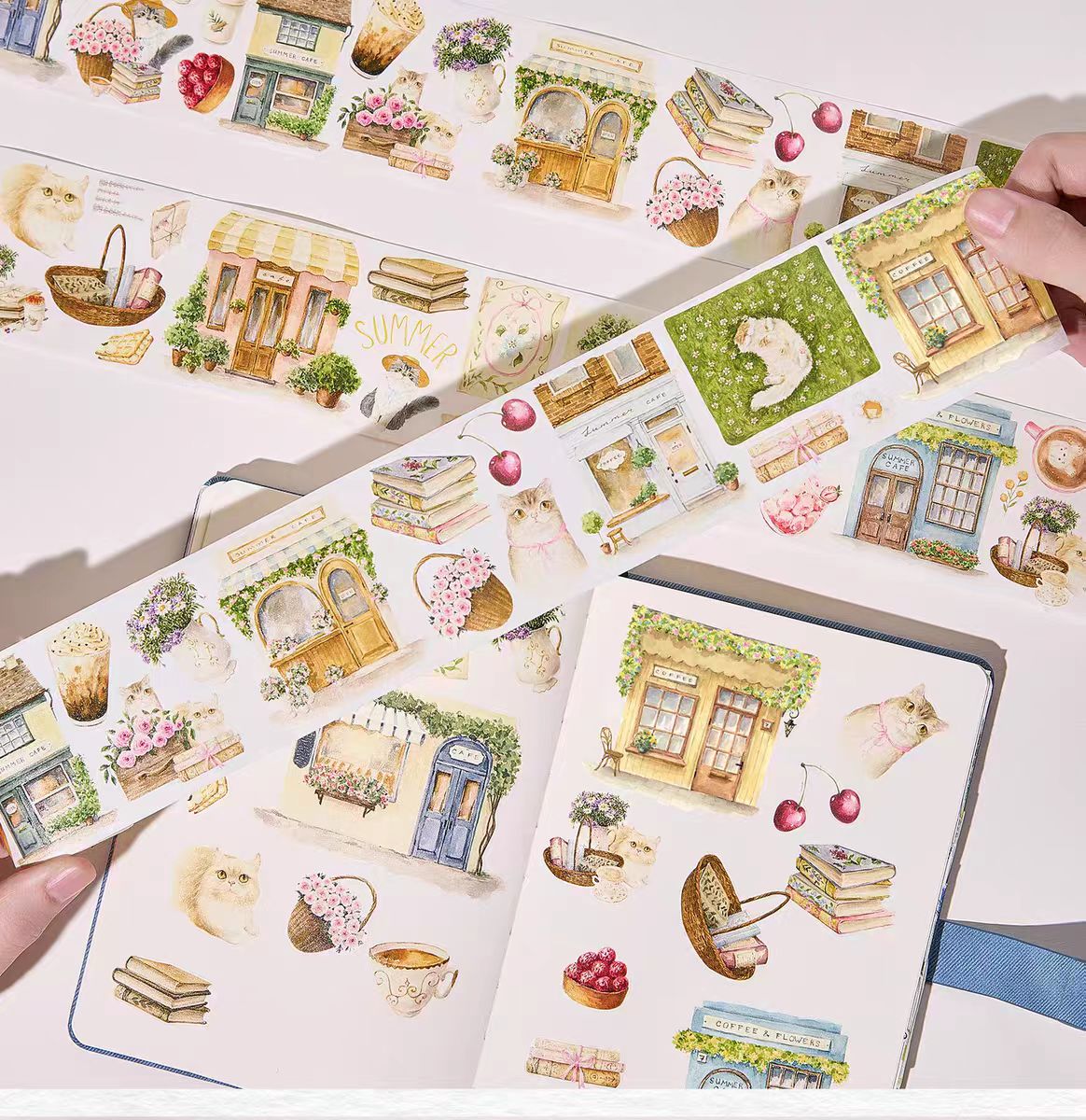 WT tape Journal pre-cut tape (Spring and Summer Café) 5m/roll