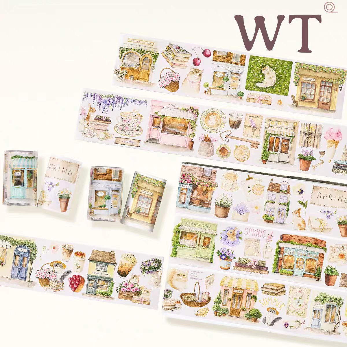 WT tape Journal pre-cut tape (Spring and Summer Café) 5m/roll