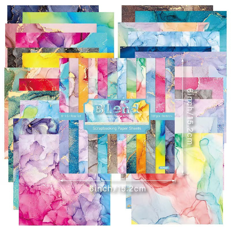 24 Sheets 6 Inch Aesthetic Pattern Paper Retro Material Paper For Scrapbooking Junk Journal Planner Supplies (24 sheets/pack)