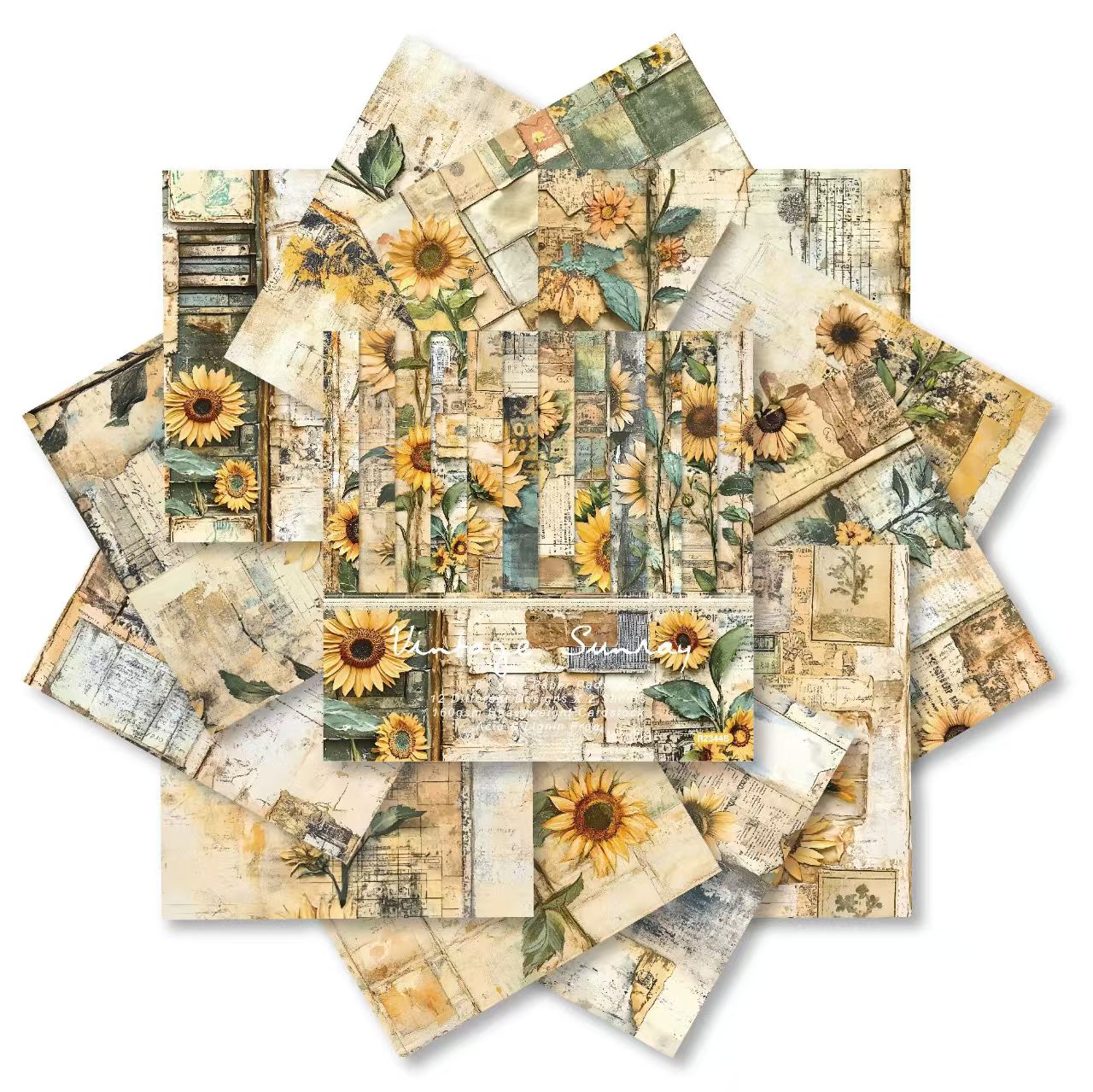 24 Sheets 6 Inch Aesthetic Pattern Paper Retro Material Paper For Scrapbooking Junk Journal Planner Supplies (24 sheets/pack)