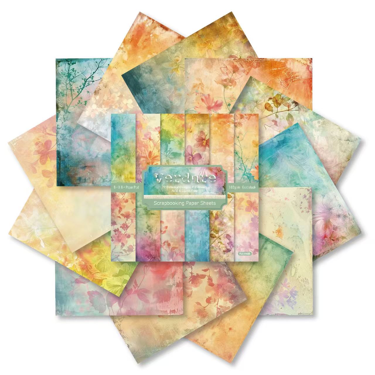 24 Sheets 6 Inch Aesthetic Pattern Paper Retro Material Paper For Scrapbooking Junk Journal Planner Supplies (24 sheets/pack)