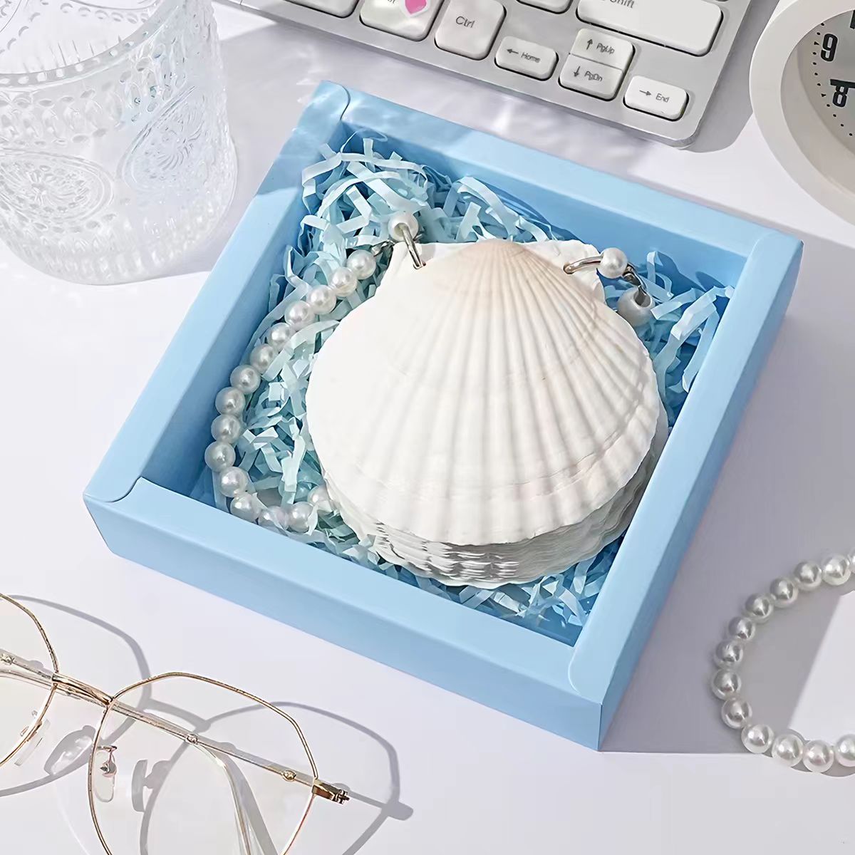 Natural Shell Loose Leaf Notebook | DIY Handmade Blank Memo Pad Ins Style Journal (30 sheets)