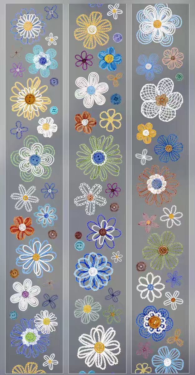 INS Style Pastel Flower Pre-Cut PET/ Washi Tape, Decorative Adhesive Tape for Scrapbooking, Bullet Journal, DIY Craft & Gift Wrapping