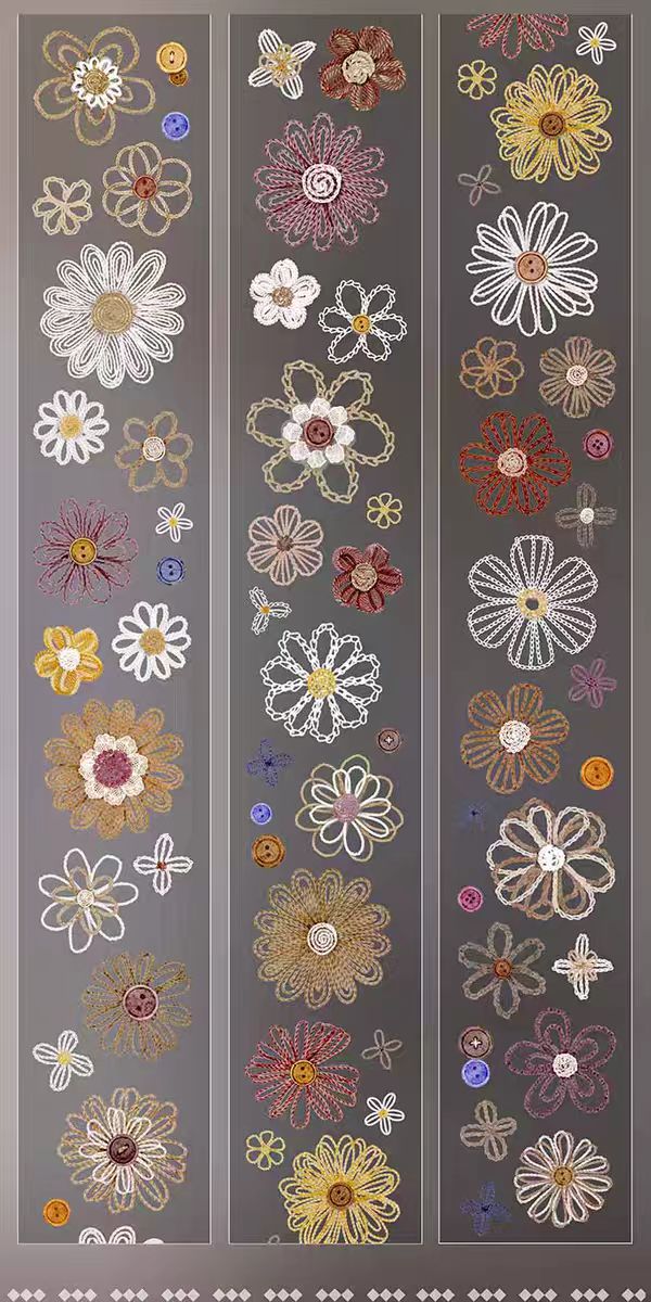 INS Style Pastel Flower Pre-Cut PET/ Washi Tape, Decorative Adhesive Tape for Scrapbooking, Bullet Journal, DIY Craft & Gift Wrapping