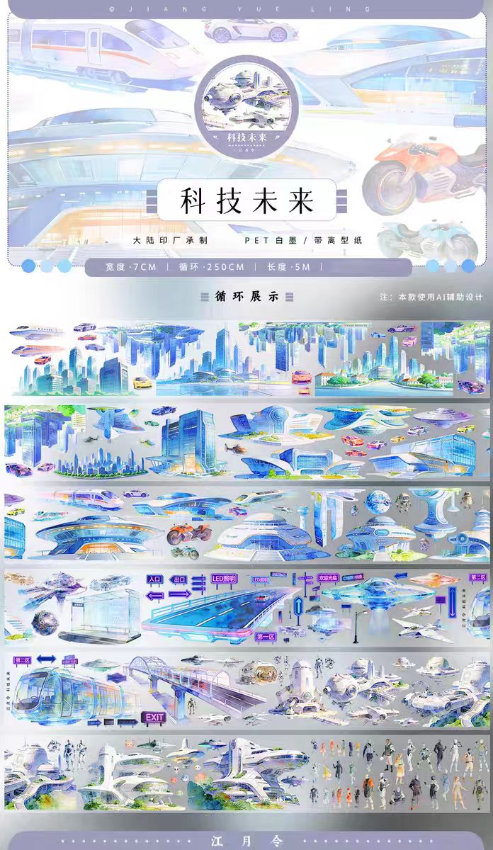 Nature Scenery Tape Landscape PET Tape for Journaling Scrapbooking DIY Craft (5m/roll)