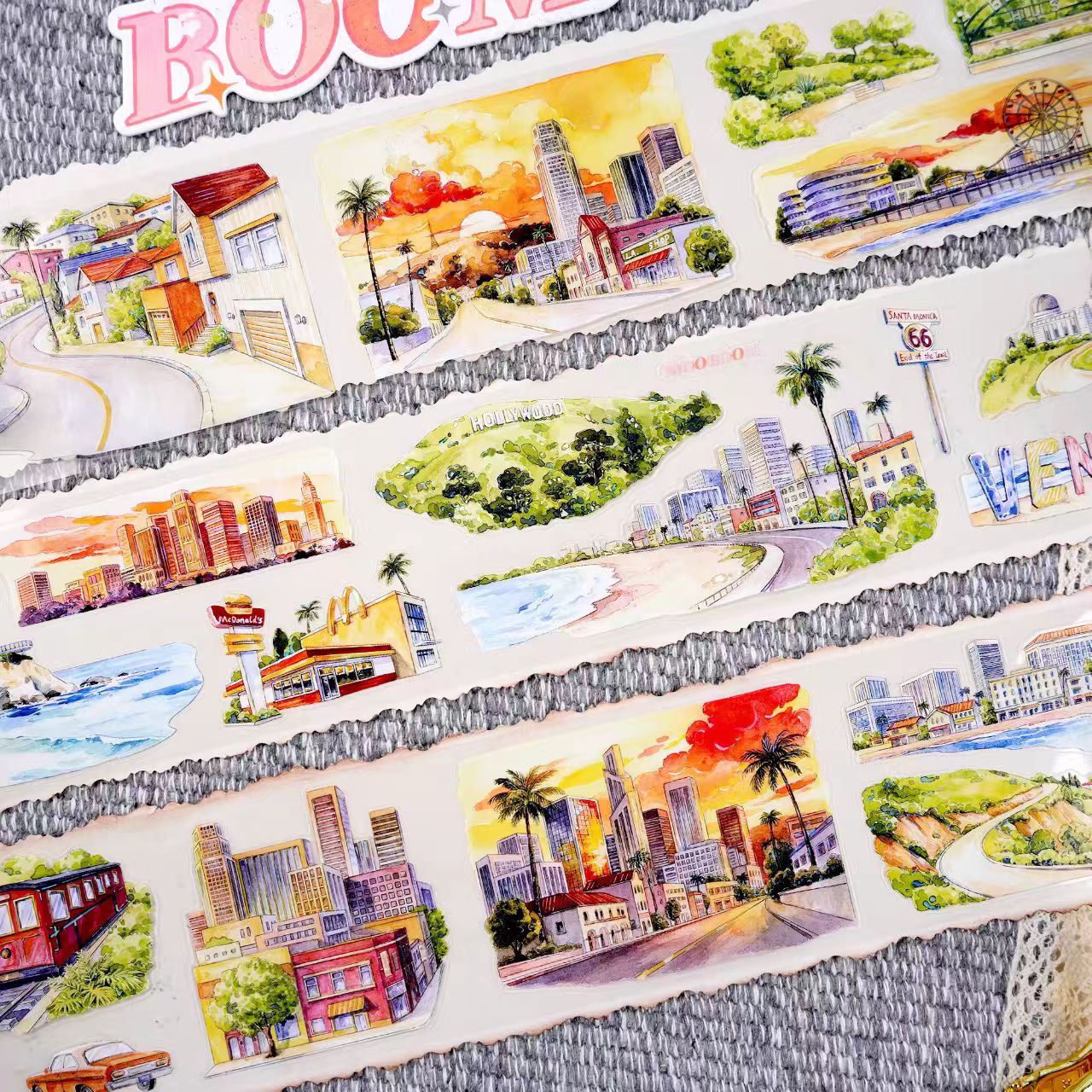 Cityscape PET Tape | Urban Architecture Decorative Tape for Journal Scrapbooking DIY
