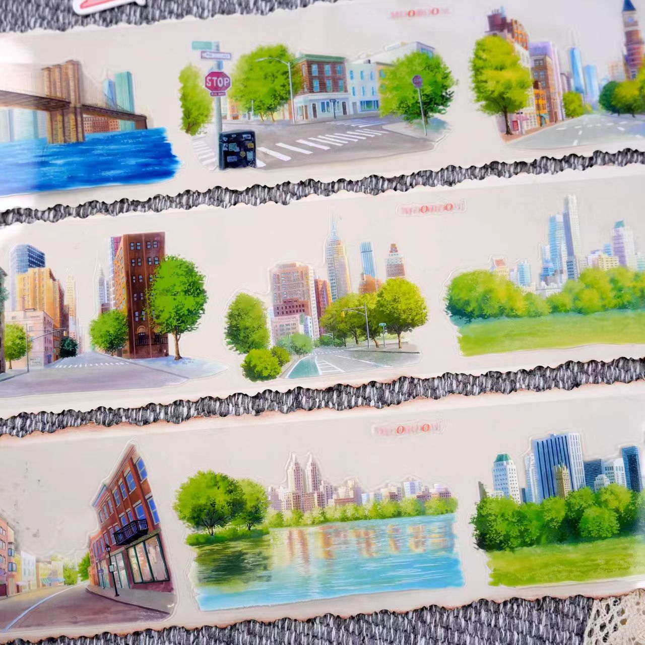 Cityscape PET Tape | Urban Architecture Decorative Tape for Journal Scrapbooking DIY