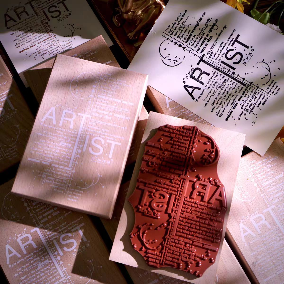 Vintage Wooden Rubber Stamp for DIY Craft & Journaling