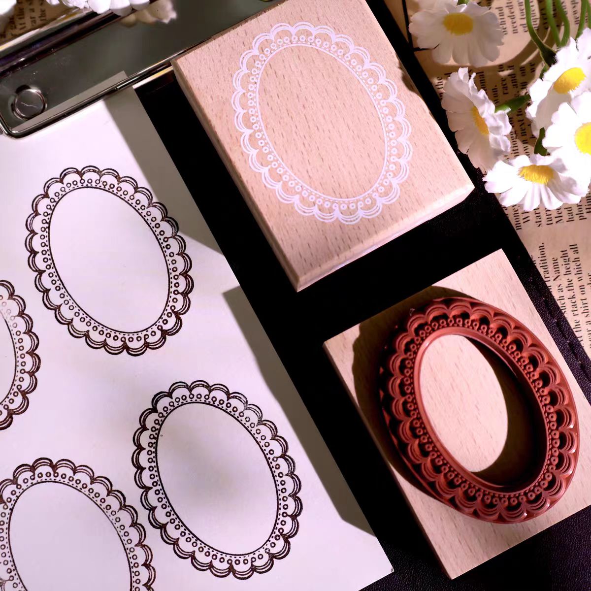 Vintage Wooden Rubber Stamp for DIY Craft & Journaling