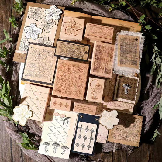 Vintage Wooden Rubber Stamp for DIY Craft & Journaling