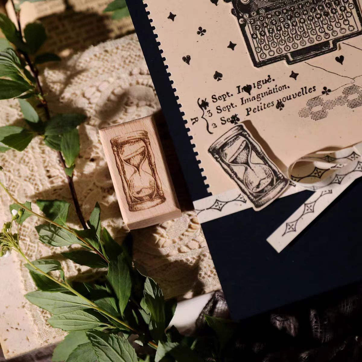 Vintage Wooden Rubber Stamp for DIY Craft & Journaling