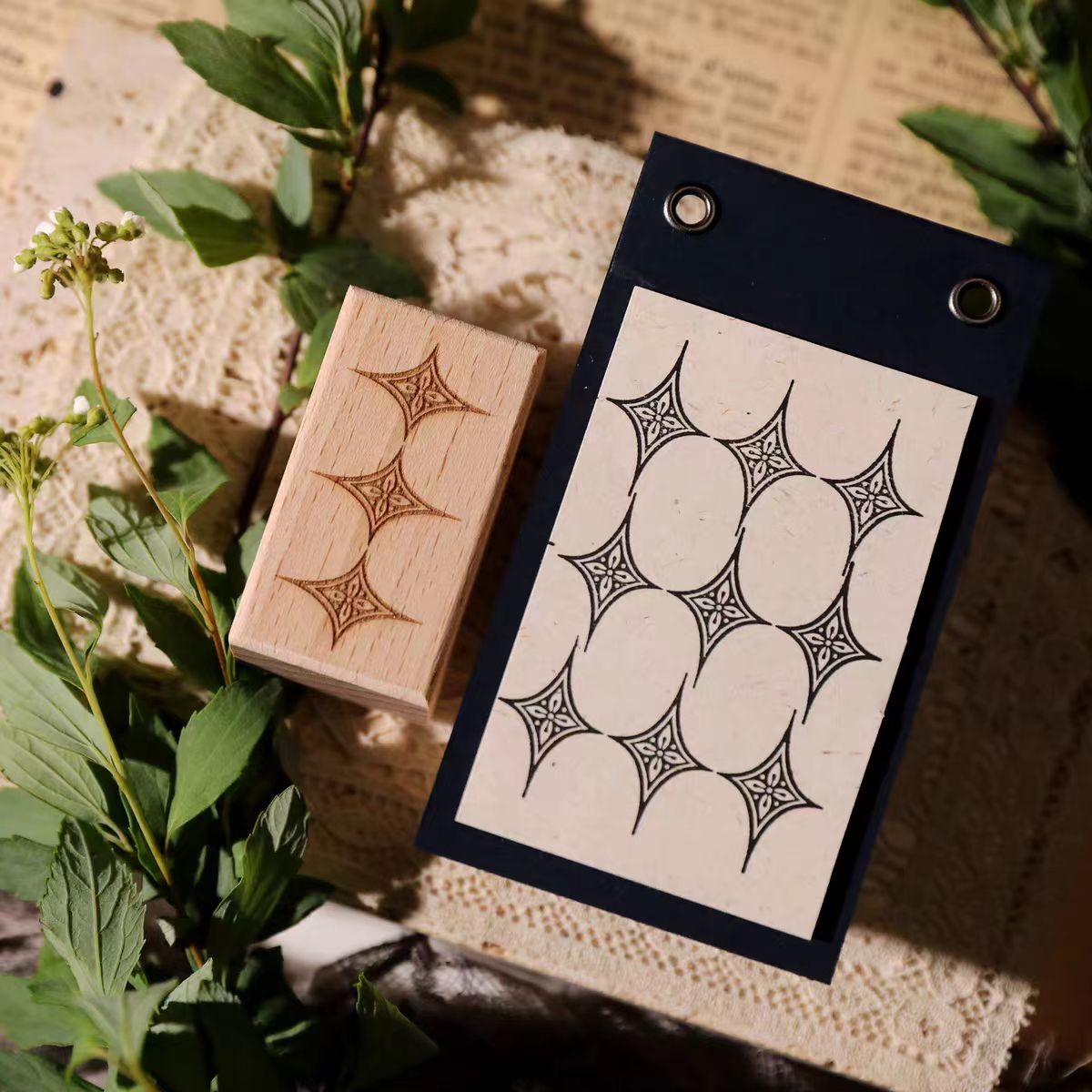 Vintage Wooden Rubber Stamp for DIY Craft & Journaling