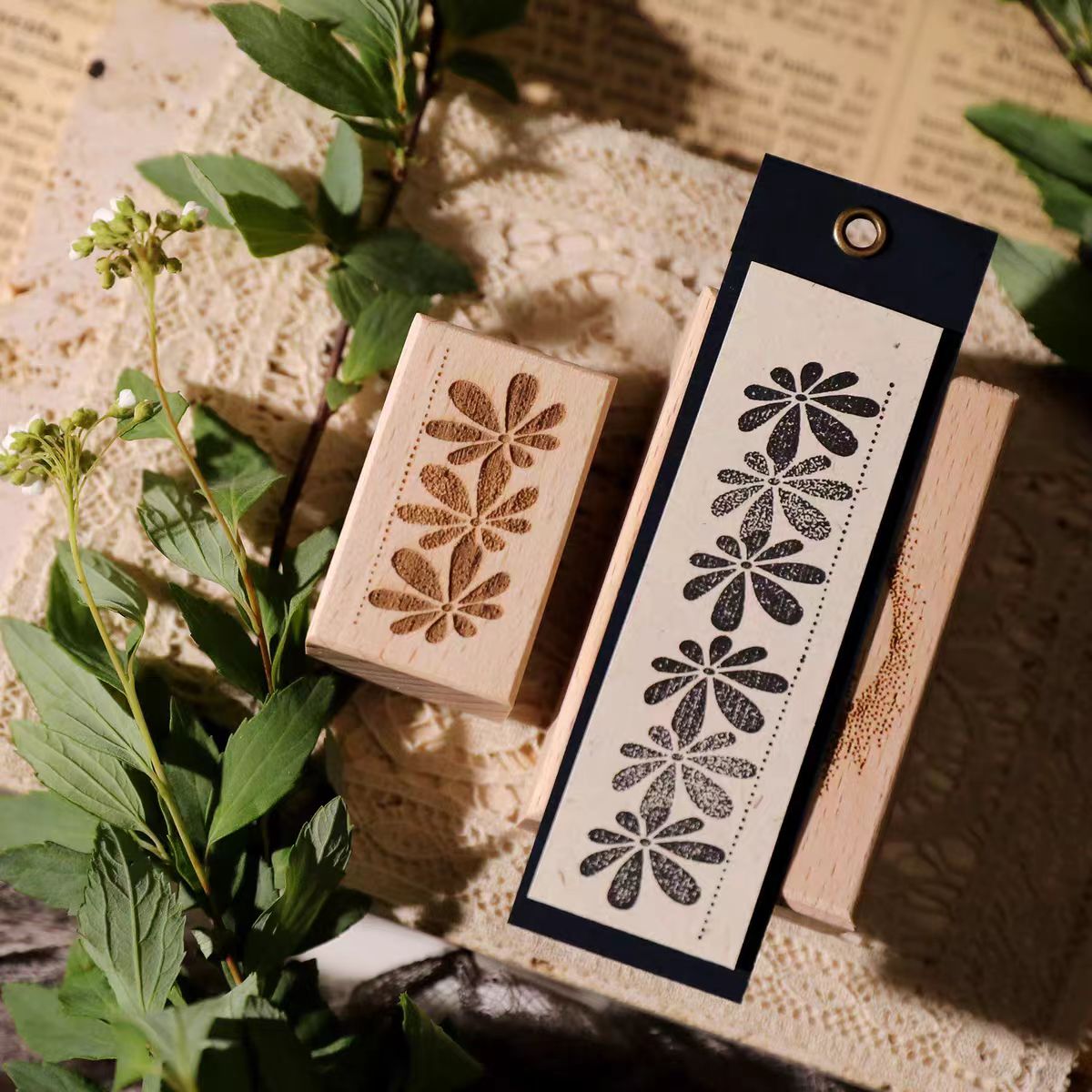 Vintage Wooden Rubber Stamp for DIY Craft & Journaling