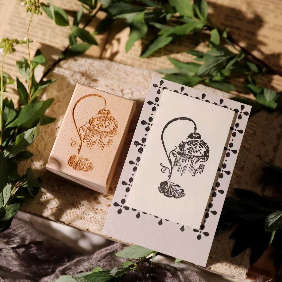 Vintage Wooden Rubber Stamp for DIY Craft & Journaling