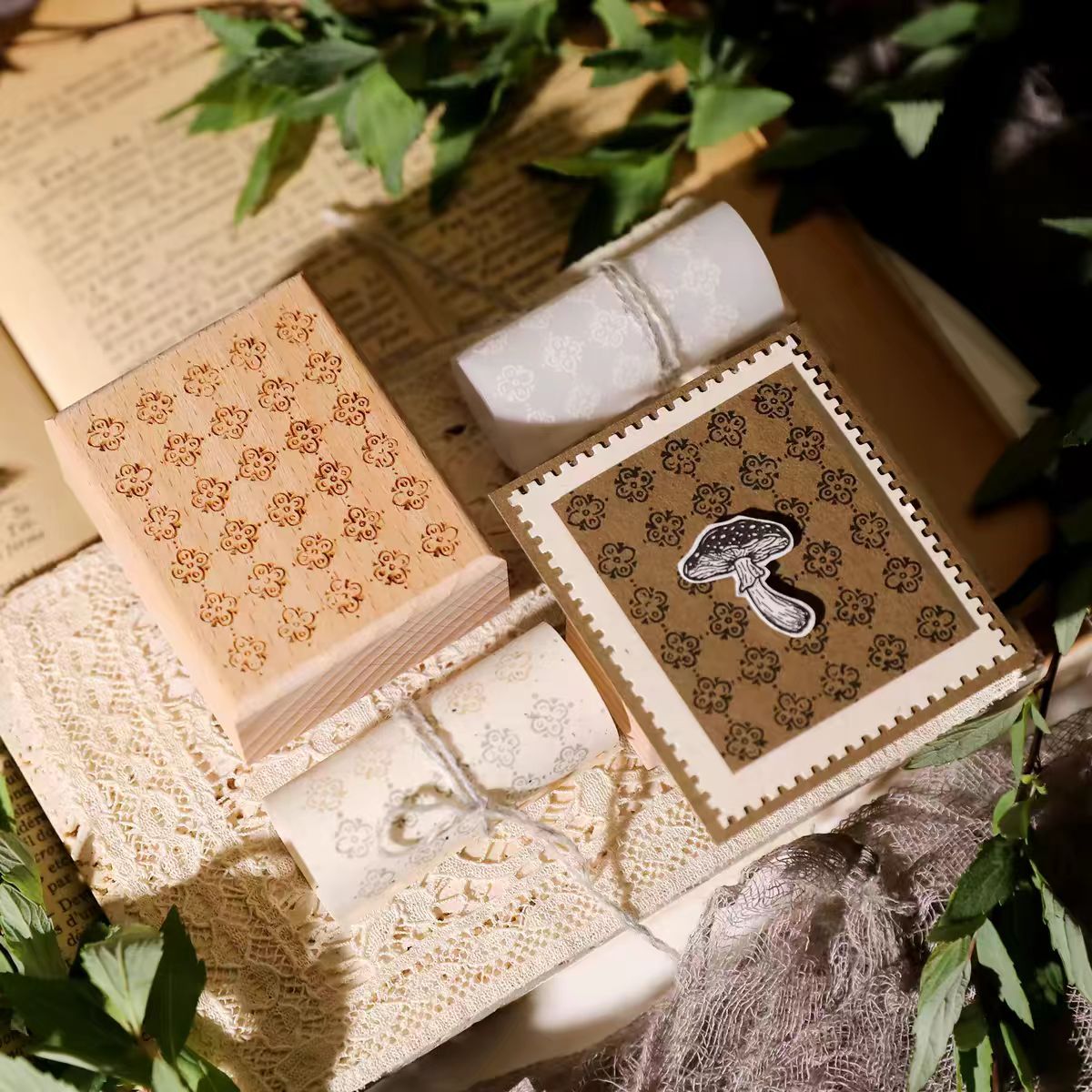 Vintage Wooden Rubber Stamp for DIY Craft & Journaling