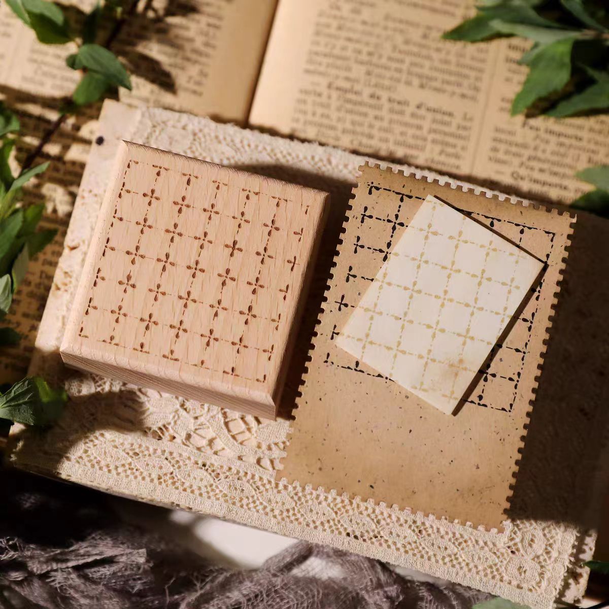 Vintage Wooden Rubber Stamp for DIY Craft & Journaling