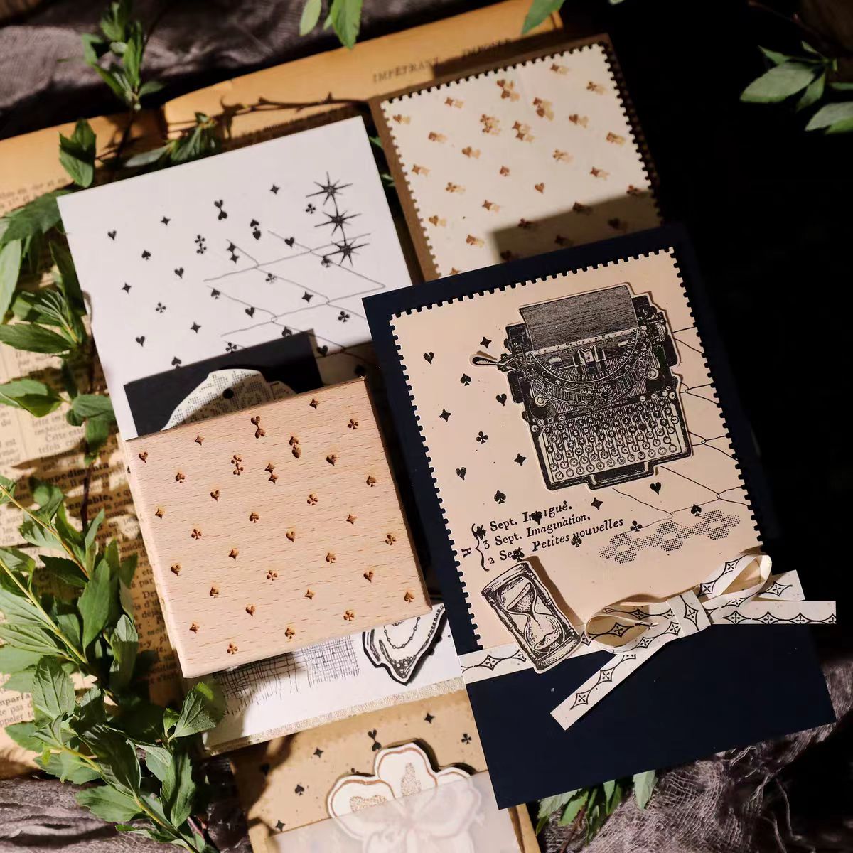 Vintage Wooden Rubber Stamp for DIY Craft & Journaling